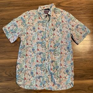 FRED PERRY X LIBERTY PAISLEY BUTTON UP SHIRT.